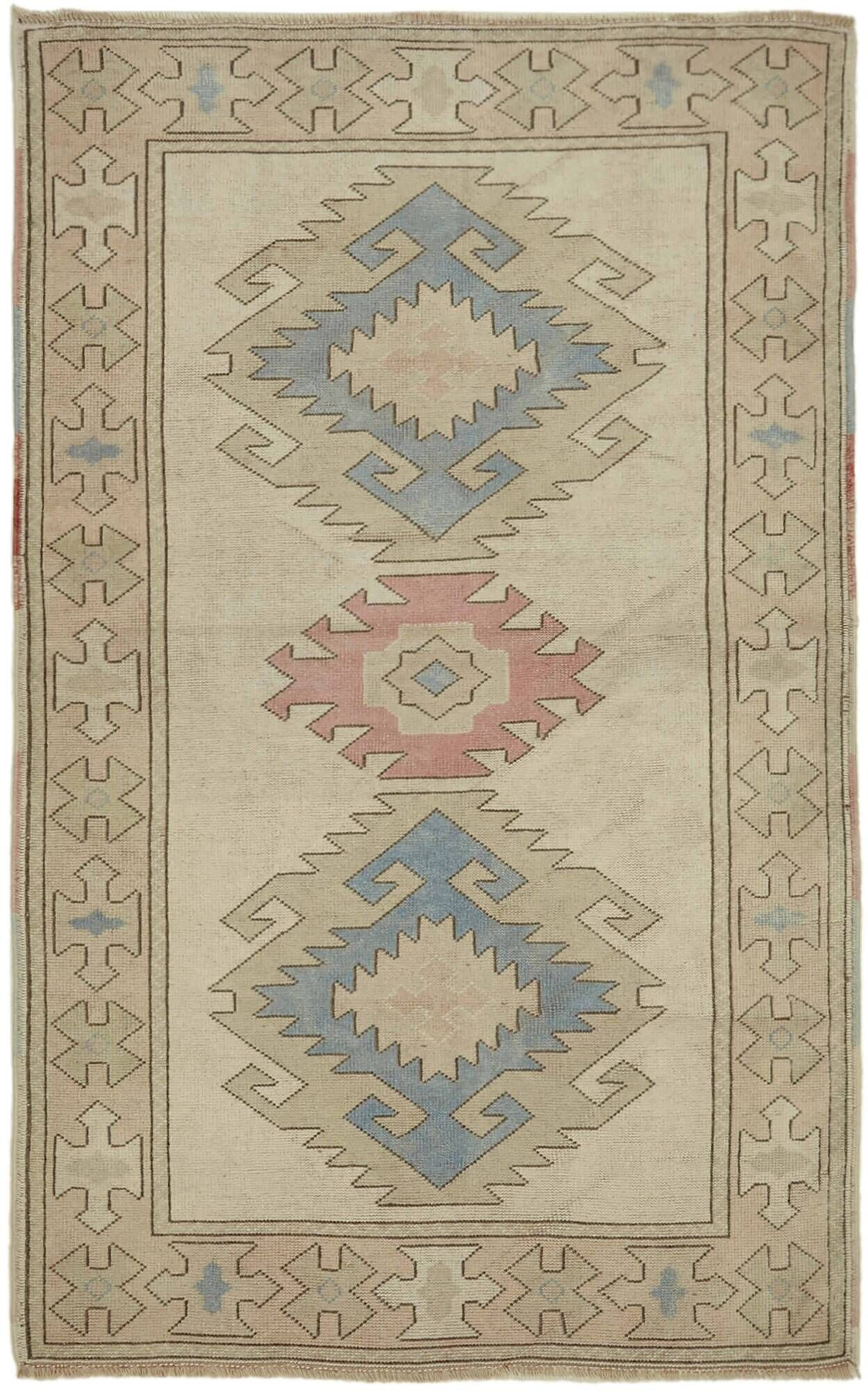Turkish Vintage Anatolian Rug 126 cm x 202 cm