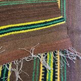 Romanian vintage carpet with stripes, made by hand in wool