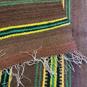 Romanian vintage carpet with stripes, made by hand in wool