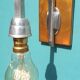 Pair art deco aluminum sconces