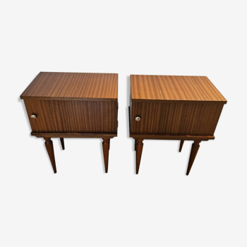 Pair of vintage wooden bedside tables