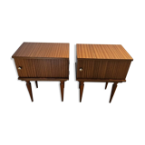 Paire de chevets en bois vintage