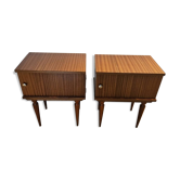 Pair of vintage wooden bedside tables