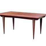 Vintage Scandinavian dining table from the 1960s, extendable, made of rosewood.