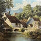 Hauck: oil on canvas depicting the surroundings of Chevreuse around 1940
