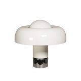 Brumbury Table Lamp chrome and white by Luigi Massoni for Guzzini Italy