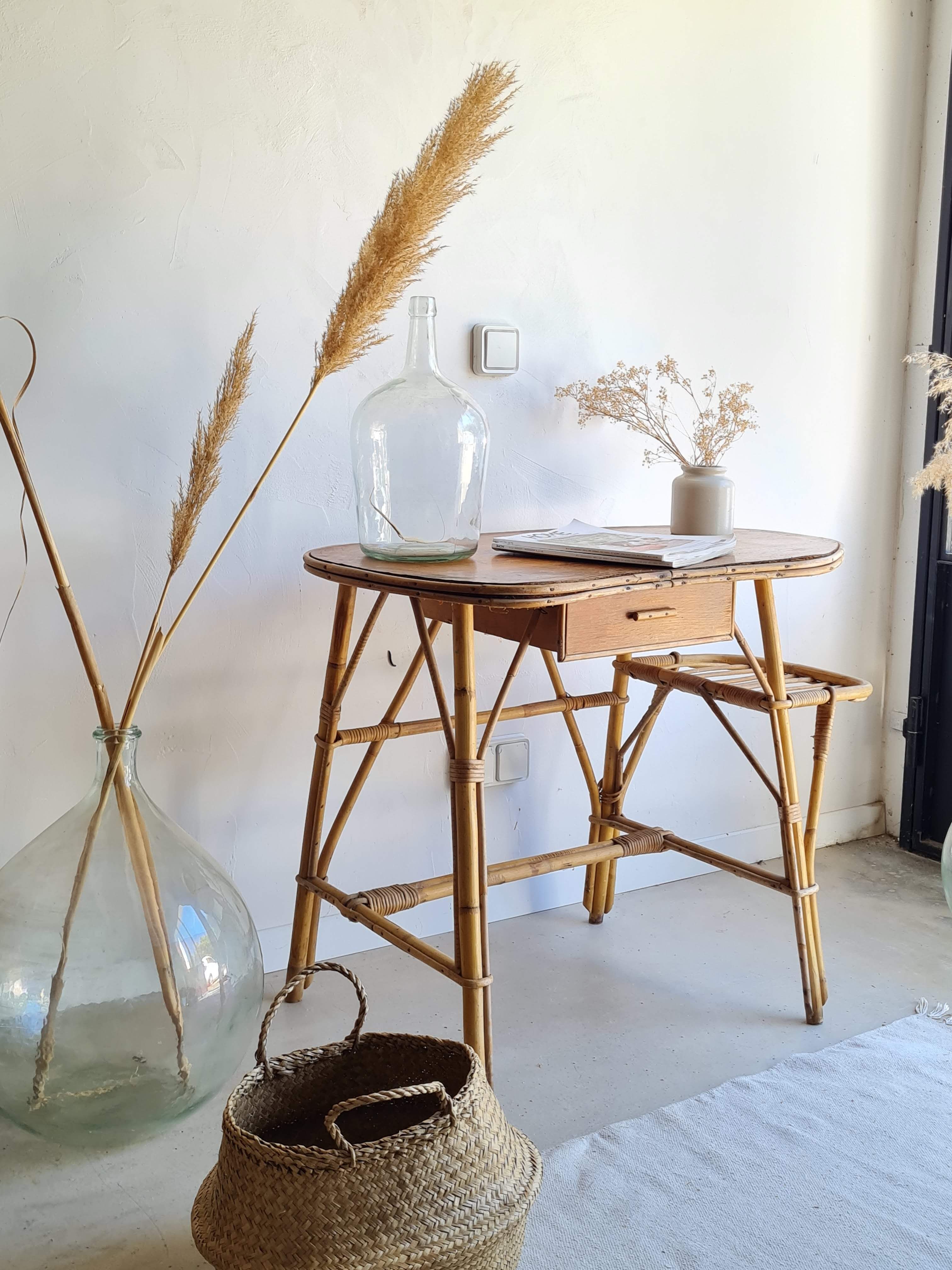 Vintage rattan desk