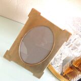 Brushed brass photo frame art deco style / 30s-40s