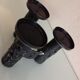 Brutalist candle holder tripod in black metal / vintage 60s-70s