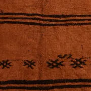 5x8 Terracotta & Black Vintage Kilim Rug, Handwoven Bohemian Bedroom Carpet