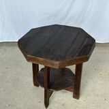 Pedestal table or small octagonal side table quadripod base with modernist spacer