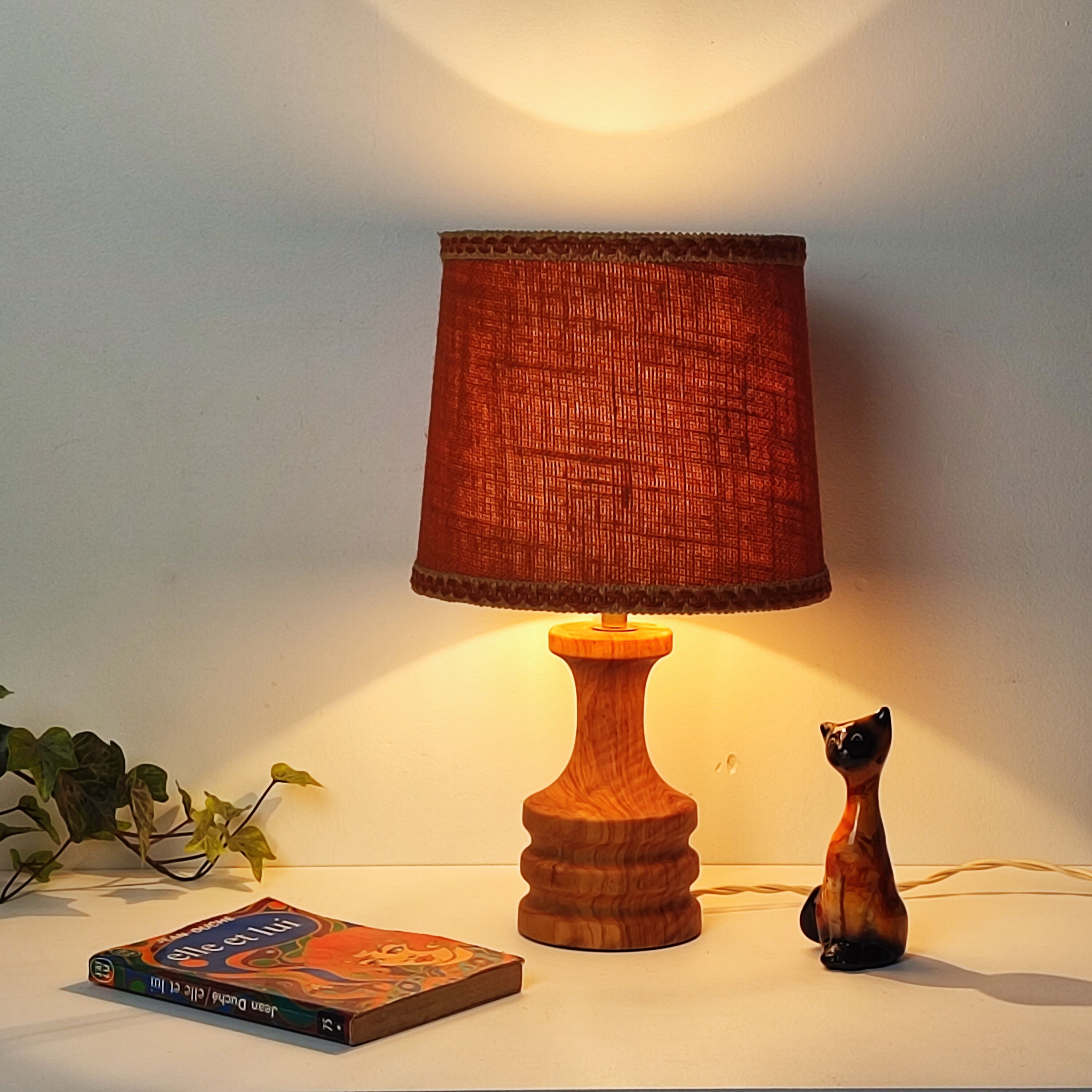 Lampe pied en bois
