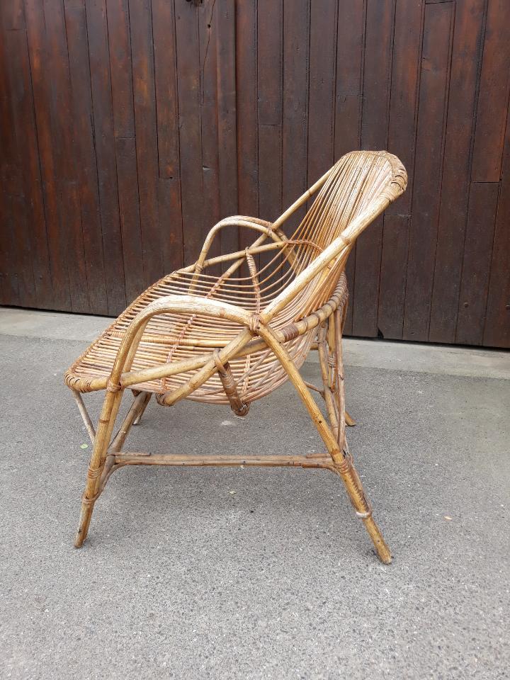 Old rattan bench