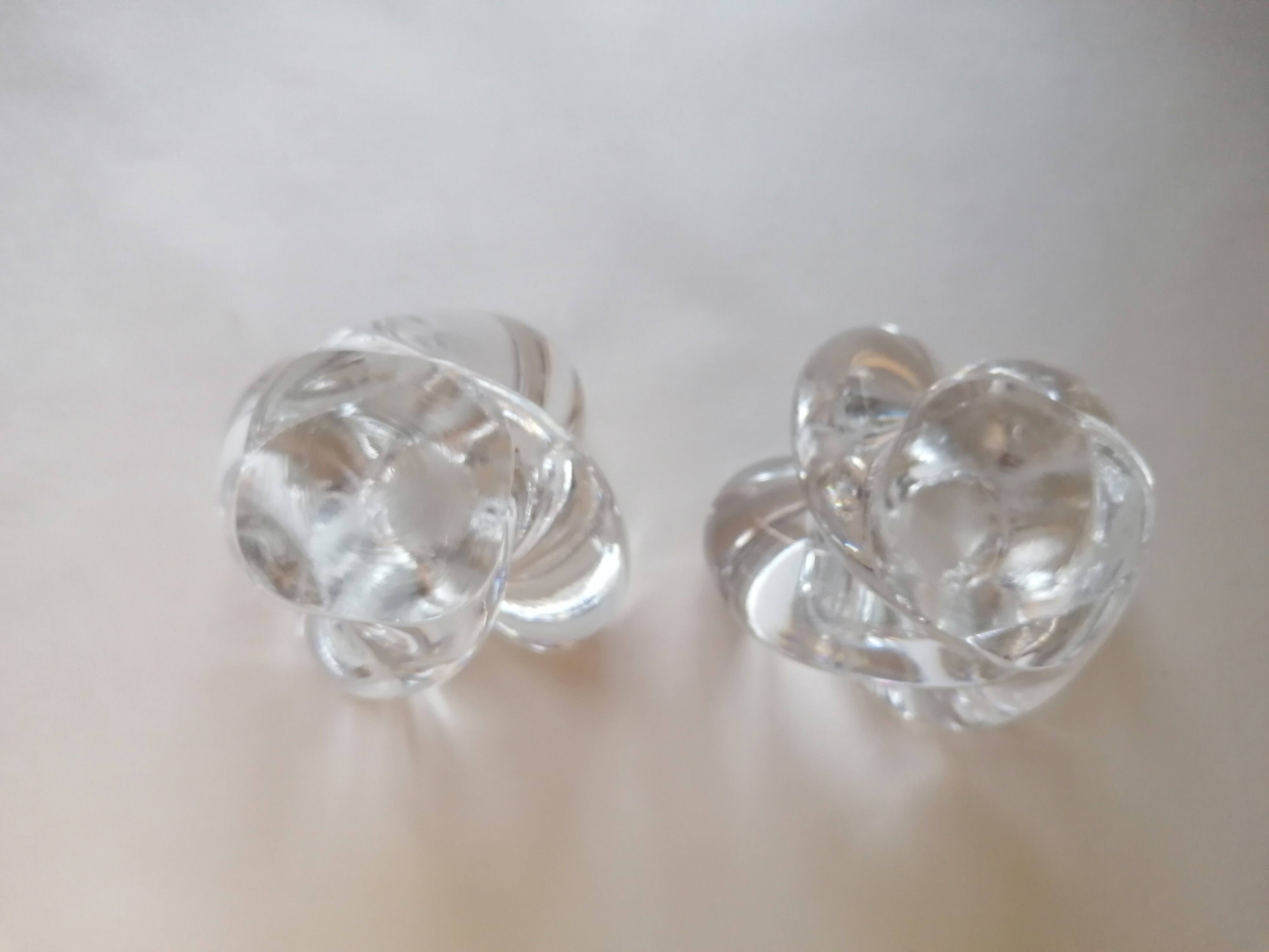 Pair of Sèvres crystal candlesticks