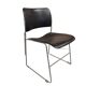 Lot of 6 black metal visitor chairs by David Rowland.