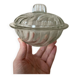 Art Deco molded glass sugar bowl