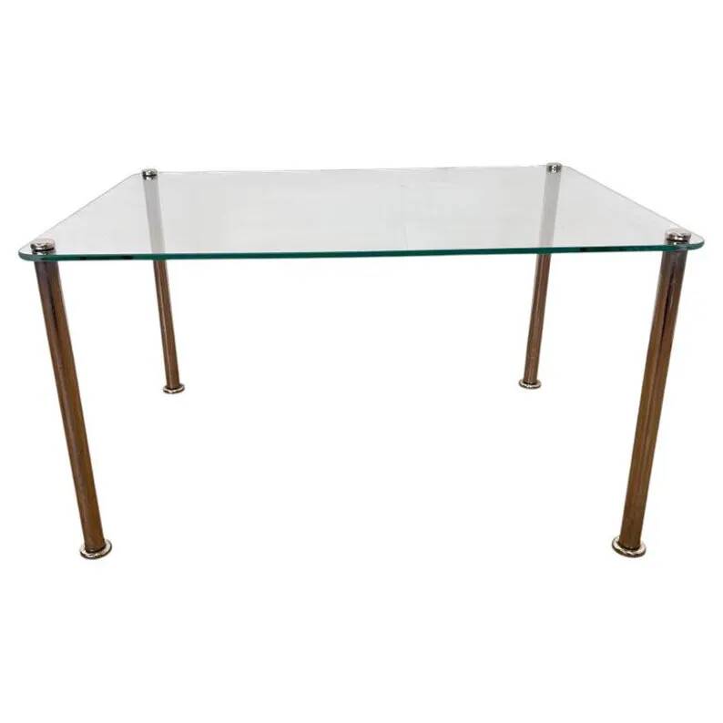 Mid century design chrome and glass coffee table - around 1970s