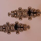 Paire de appliques en métal noir vintage