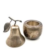 Modern silver-plated Pear wine cooler / ice bucket, Teghini Firenze Italy 1970s