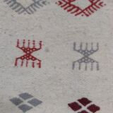 Tapis blanc à motifs berbères fait main 200x145cm