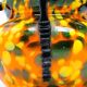 Art Deco vase, spatter glass, Welz Glassworks, Czechoslovakia, 1930s