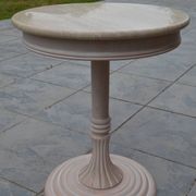 Petite table basse ronde travertin/bout de canapé années 80/90
