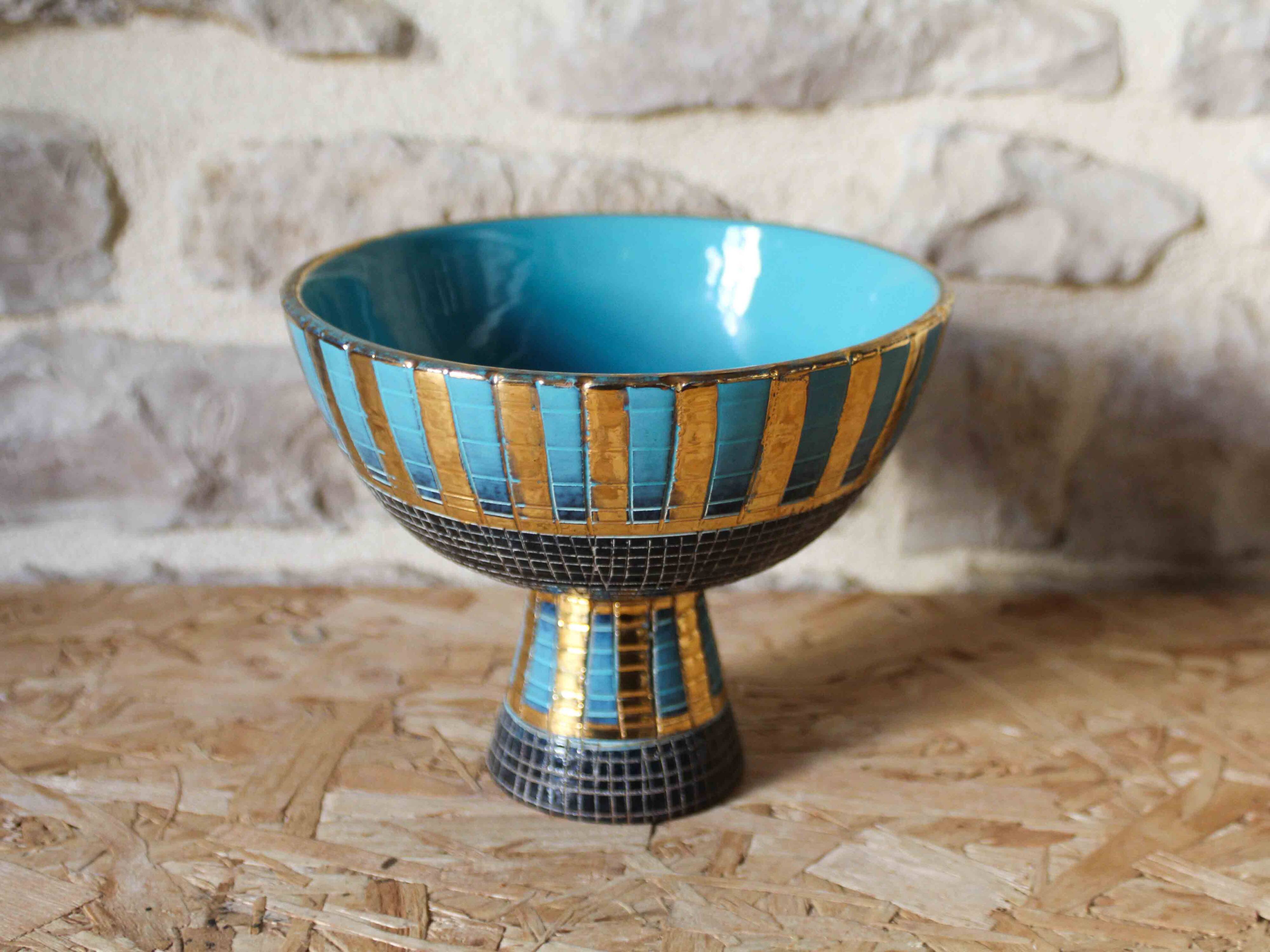 Seta Series footed bowl by Aldo Londi for Bitossi