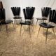 6 vintage chairs 1950 chrome skaï black