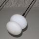 Set of 3 opal glass organically shaped pendant lights, 1960s