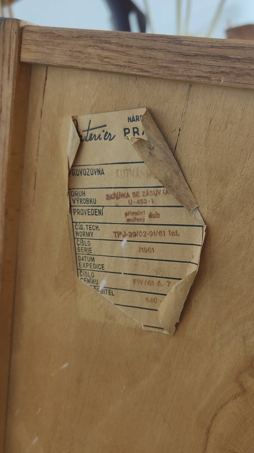 Commode U 453 pink by Jiri Jiroutek for Interier Praha 1961