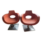 Stunning vintage design armchairs from the 70s, in Porsche Space Age style.