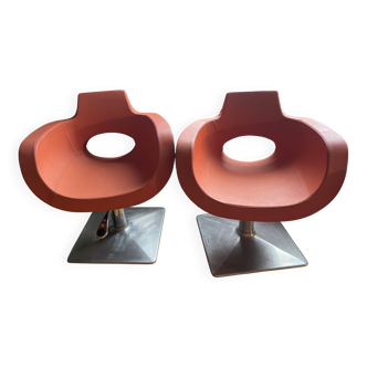 Stunning vintage design armchairs from the 70s, in Porsche Space Age style.