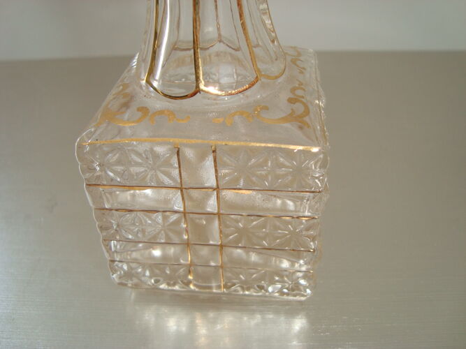 Vase verre ciselé peint main doré art déco