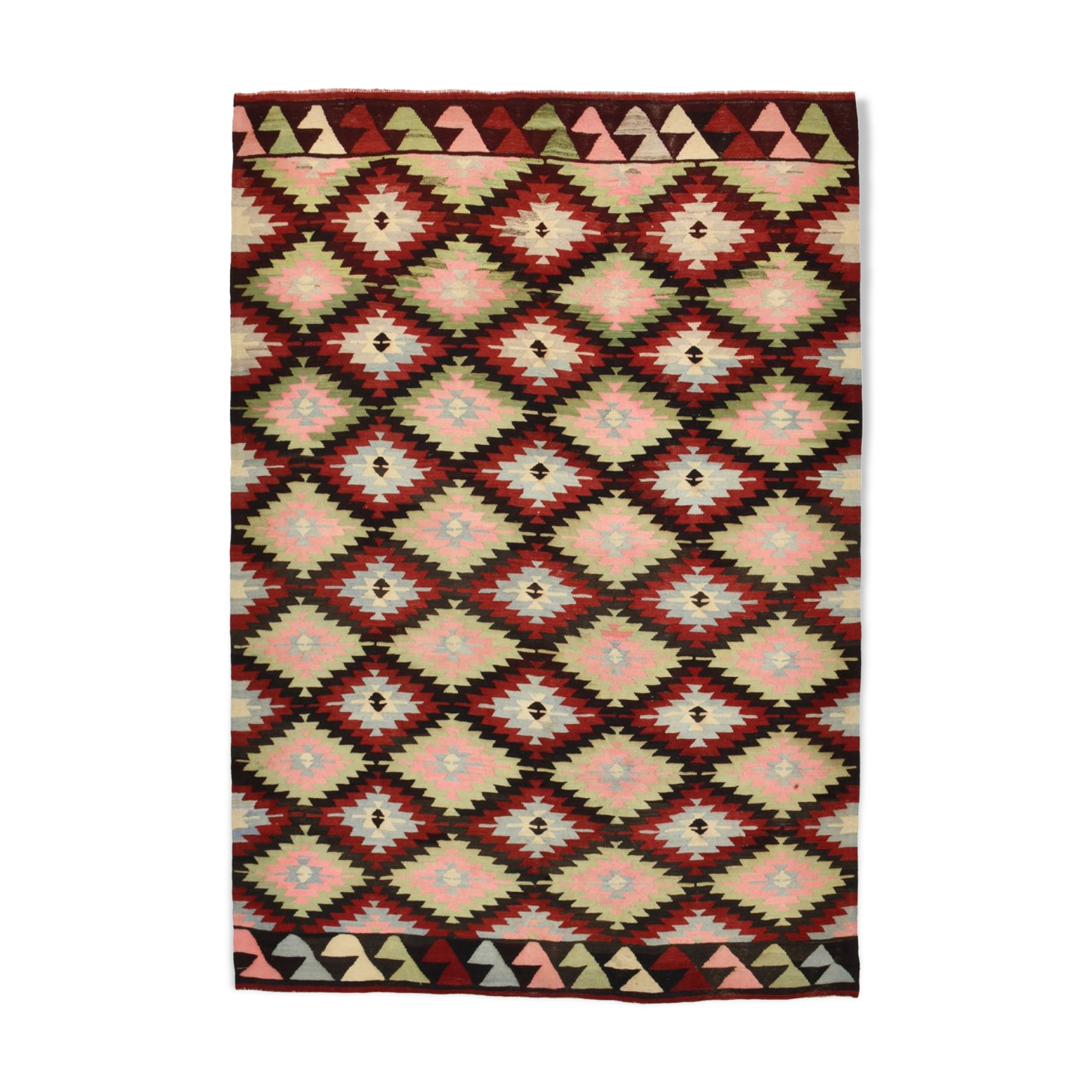 7x9 Modern Geometric Kilim Rug, 202x291Cm