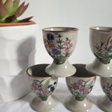 Set of 5 stoneware egg cups