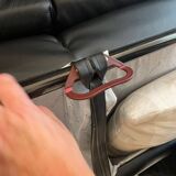 3-seater black leather sofa