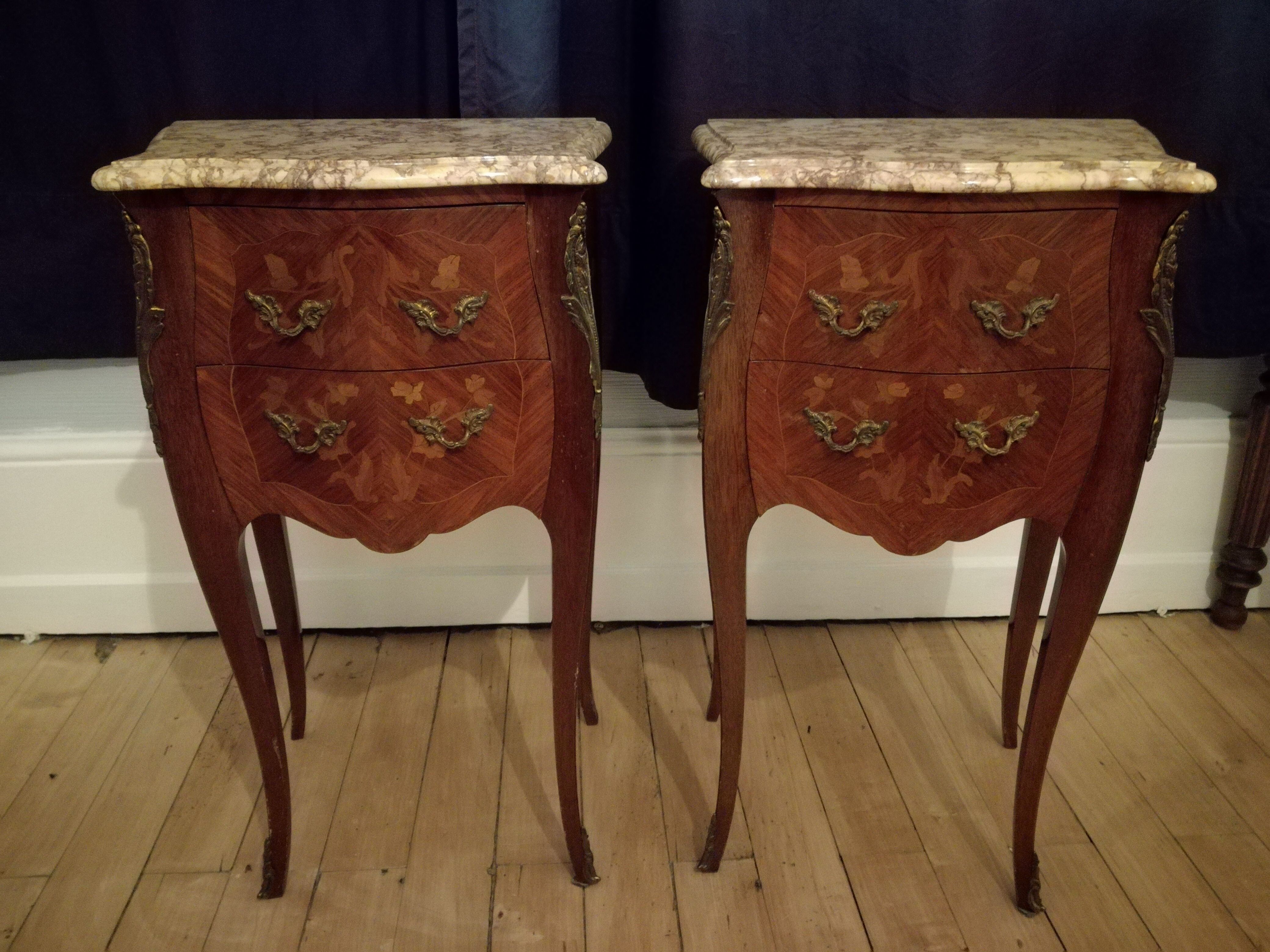 Pair of Louis XV bedside numbered