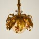 1970s gold-plated metal pendant lamp with a glass sphere by Hans Kögl