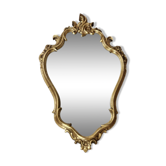 Miroir de rocaille sous cadre doré