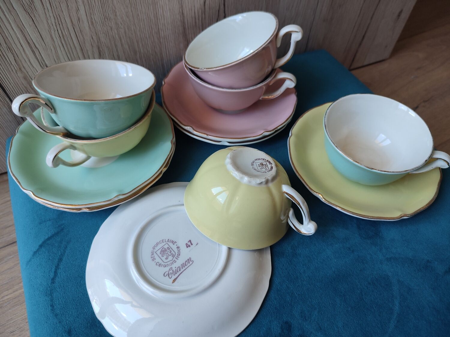 Colorful Trianon Céranord coffee service France