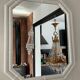 Vintage bamboo-style backelite mirror from the 70s
