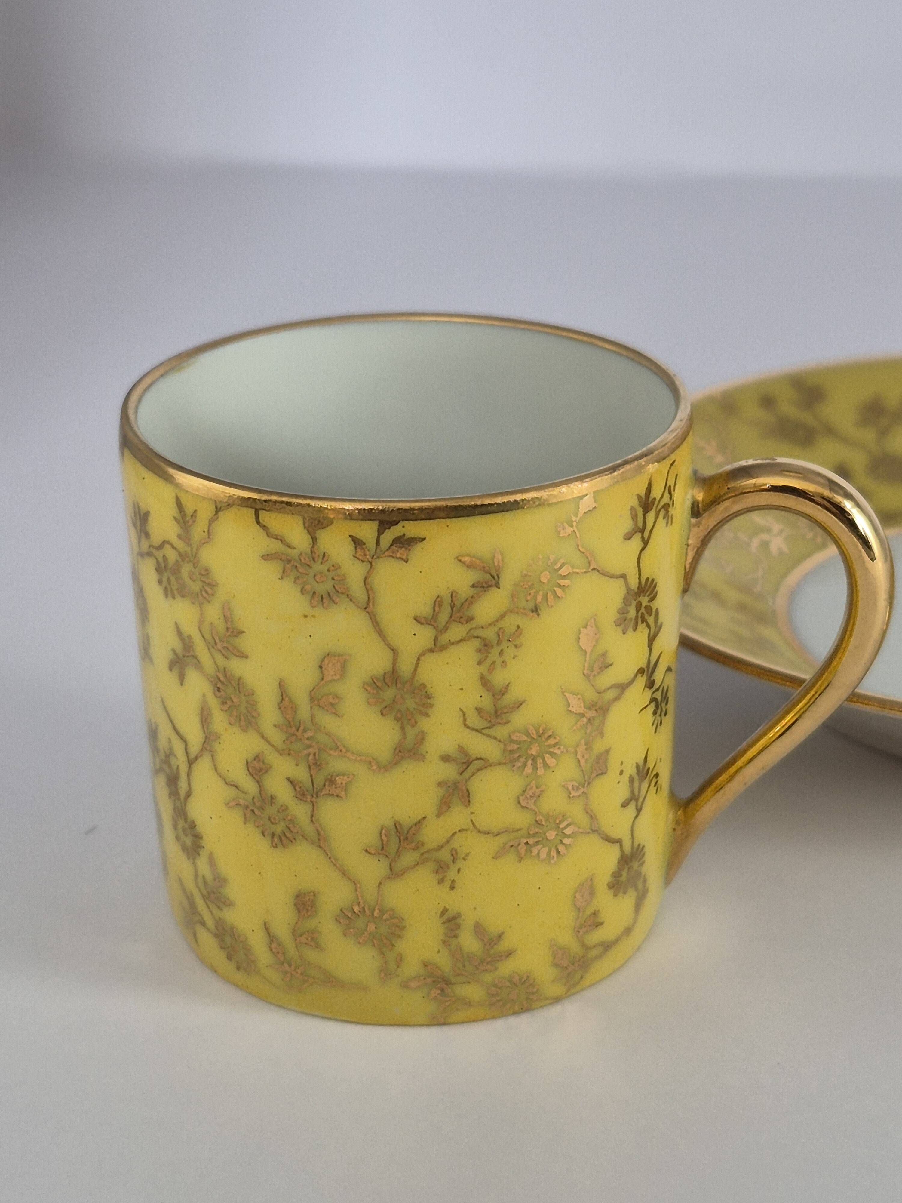 Set of 6 multicoloured moka cups in Limoges fine porcelain.