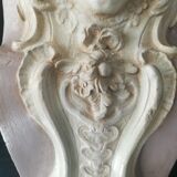 Patinated plaster wall cariatide console