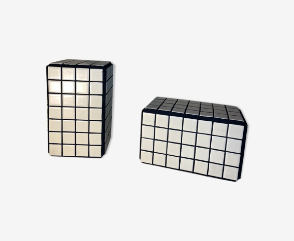 Paire de serre livre blanc et noir
