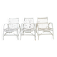 Série de 3 fauteuils rotin années 1970