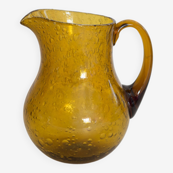 Biot blown glass pitcher