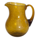 Biot blown glass pitcher
