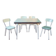 Ensemble table et chaises en formica vert d’eau 1960