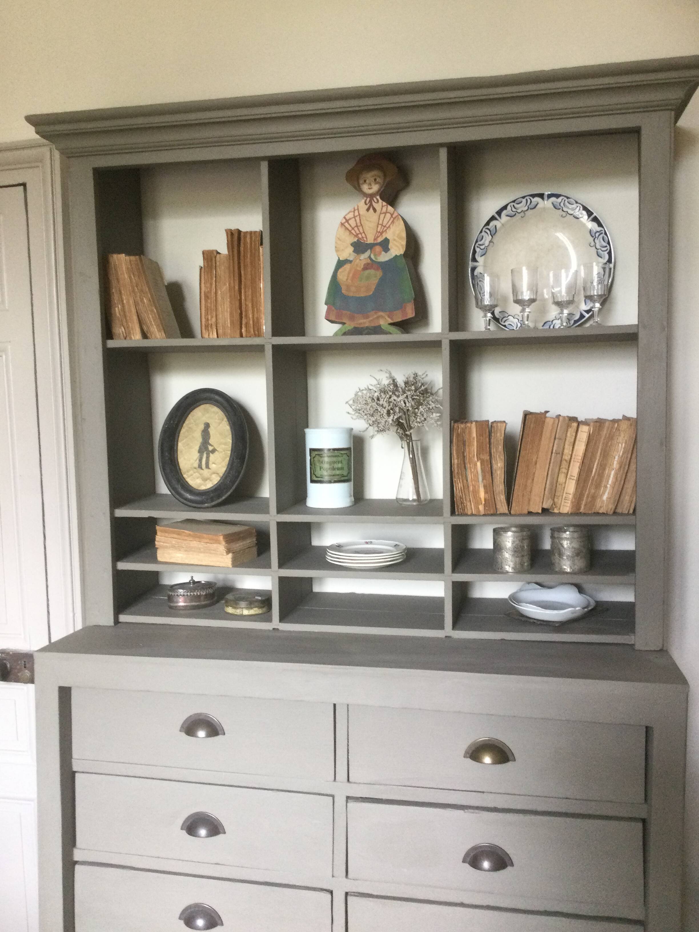 Antique bookcase with drawers