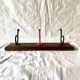 Vintage school coat rack in solid wood - 3 coat hooks in lacquered metal